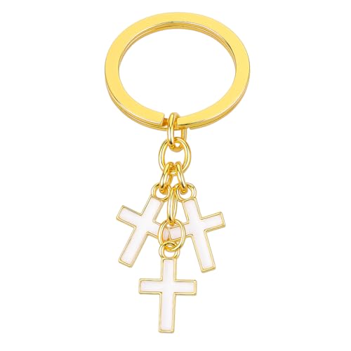 Cross Keyring, Layered Cross Keychain Bag Charms for Women