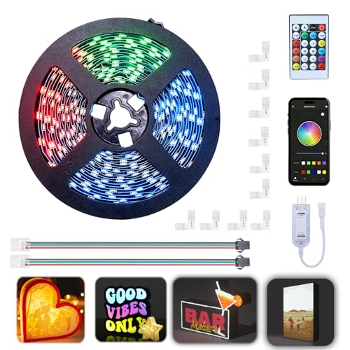 WS2812B RGB LED Strip Light Bundle-ZH037 5M/16.4FT APP Remote Control for Bambu Lab X1/P1P/P2S/H2D 3D Printer Accessories MakerWorld Models Lamp 300 LEDs Ideal DIY 3D Print Valentine's Day Gift