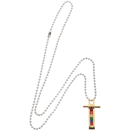 ifundom Golden Titanium Steel Cross Pendant Necklace for Women, Delicate