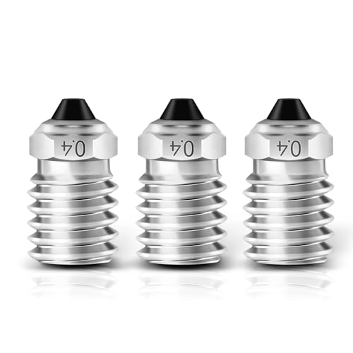 IdeaFormer 3pcs 0.4 mm Bi-Metal Nozzles for Bambulab X1 X1C P1P P1S, Extruder Hotend Bimetal Nozzle All Metal Nozzle for Bambu Lab X1 X1C P1P P1S