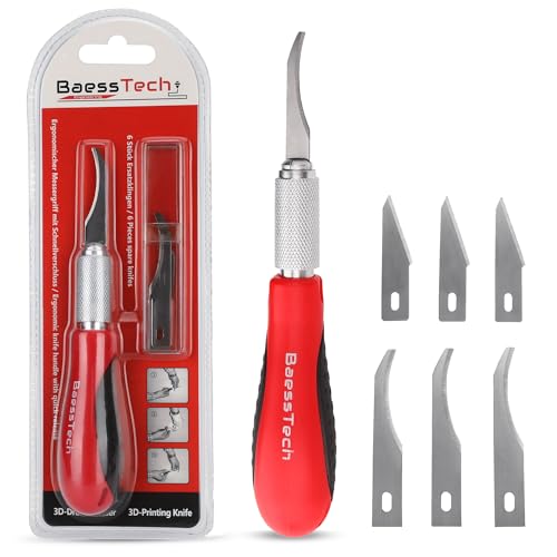 3D Printer Knife Set - Cutting Tool for 3D Printing Post-Processing, Easily Remove Support Structures - Cuts PLA, ABS, PETG, etc. (Complete Knife Set (Includes 6 Replacement Blades) Complete knife set (including 6 spare blades)