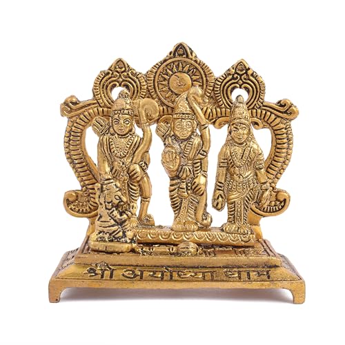 SATVIK Metal Ram Darbar Idol for Home Temple | Divine Ram Darbar Statue for Pooja Room, Mandir & Spiritual Decor | Ideal for Gifting & Festive Decoration