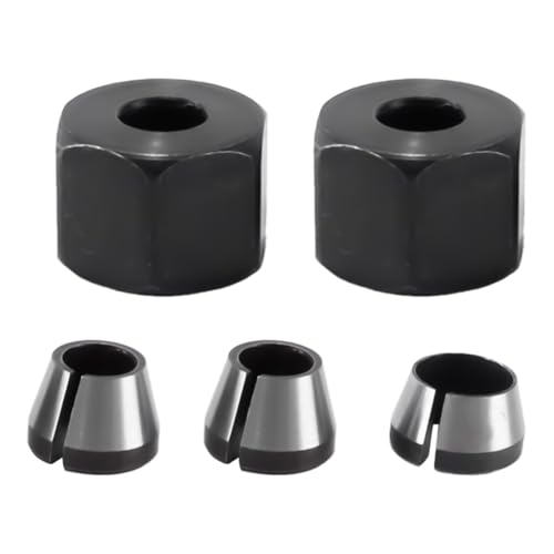 Pack of 3 Collets Adapter, Collet Chuck Tool Adapter with 2 Clamping Nuts for Straight Grinder Cutting Engraving Machine