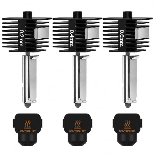 3-Pack Hotend Kit 0.2mm/0.4mm/0.6mm, Replacement Print Head Assembly Compatible with Bambu Lab A2L/A1/A1 Mini 3D Printers 0.2/0.4/0.6mm