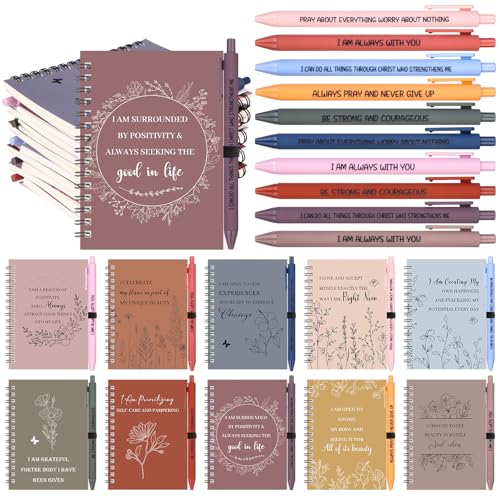 20pcs Christian Ballpoint Pen and Notebook Bulk Christian Gifts Retro Colour