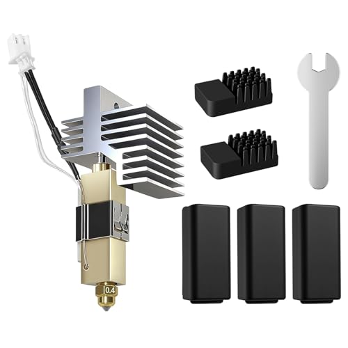 Hotend Kit for Elegoo Centauri Carbon, Fully Pre-Assembled Replacement Hotend with 0.4mm Brass Nozzle, Silicone Socks & Nozzle Wipers Included - 3D Printer Accessories Hotend Kit