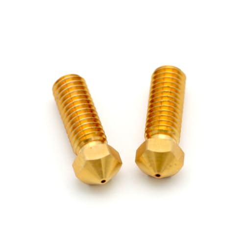 3D FFREUNDE High Quality Brass Nozzles 0.4mm - Pack of 2 - Compatible with Volcano Hotend Type - Precision Nozzles for Clean & Even 3D Prints