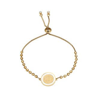 Flongo Saint Benedict Gold Bracelet – Adjustable Stainless Steel Religious Jewellery for Men and Women – Christian Cross Charm Spiritual Amulet Catholic Faith Gift Protection Bracelet a