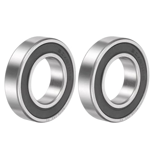 sourcing map 60/28-2RS Deep Groove Ball Bearing, 2pcs 28 x 52 x 12mm Chrome Steel Bearing, Double Rubber Sealed (ABEC 5, ZV4) 60/28-2RS 28mm x 52mm x 12mm 2