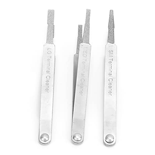 3PCS Terminal Cleaner Set Electrical Connector Cleaning Tools for Male & Female Connectors - Durable Metal Construction for Optimal Performance