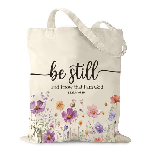 Christian Gifts for Women, Christian Tote Bag for Church and Study, Large Canvas Bible Bag for Women, Religious Gifts for Daily Commute and Services