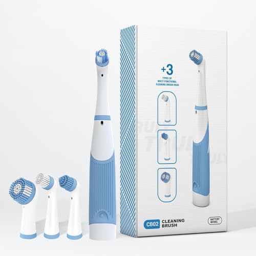 Electric Cleaning Brush 180 Days Battery Life,Cordless Electric Cleaning Brush with 3 Replaceable Brush Heads, Rechargeable Power Scrubber, IPX6 Waterproof for Bathroom, Tile & Kitchen