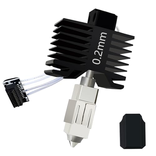 HzdaDeve Updated 0.2 mm P1S/P1P Hotend Hot End Full Assembly Print Head Hardened Steel Nozzle Extruder Ceramic Heating Cartridge Rod Thermistor Kit Replacement for Bambu Lab P1S P1P Series 0.2MM P1S/P1P Hotend