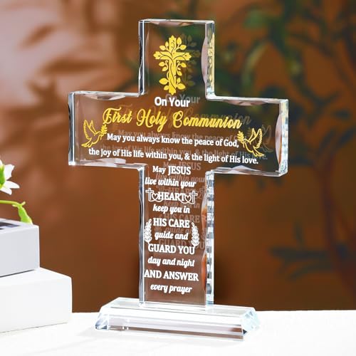 Ornalrist First Holy Communion Gifts for Boy Girls Religious Cross Keepsake