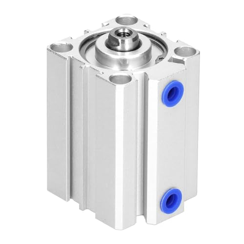 SDA32X25 Thin Air Cylinder, 32mm Bore x 25mm Stroke Dual Action Aluminum Alloy, 1/8 Port Small Pneumatic Cylinder for Industrial Automation SDA32*25