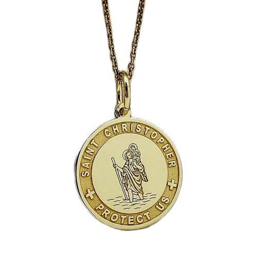 925 sterling silver necklace 28mm|18 inch chain | saint christopher pendant| protection necklace| greek jewelry| orthodox charm| religious pendant| saint christopher necklace|gold plating |LKGP_00124