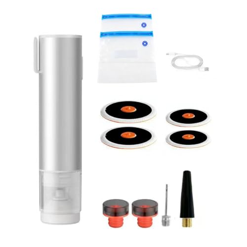 Small Vacuum Sealer with 10 Vacuum Bags and 2 Caps, Rechargeable and Portable, Hand Sealer for Preserving Food