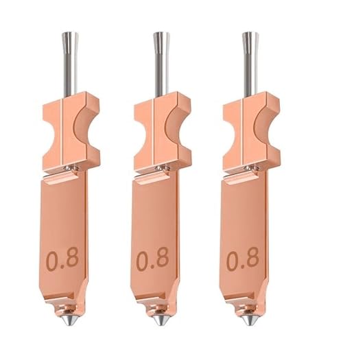 LICAEVEY 3PCS AD5X Hotend Nozzle 0.8MM All Metal, Hotend Nozzles Set with Enhanced Heat Dissipation Block for Stable Printing with Various Filaments