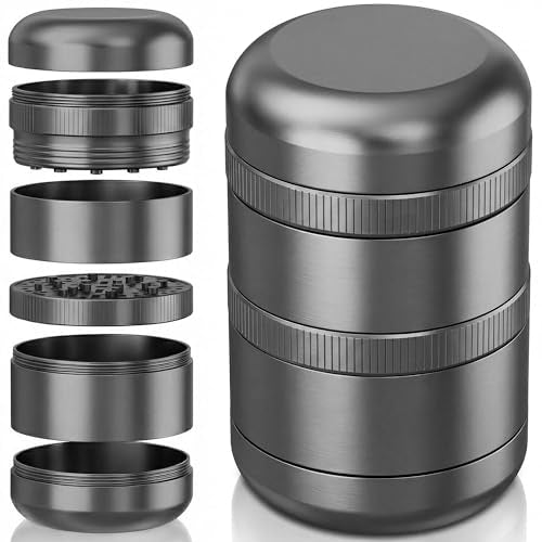 Viberium Metal Grinder 2.3 Inch - Herb Grinder, 4 Piece Grinders, Crusher Grey