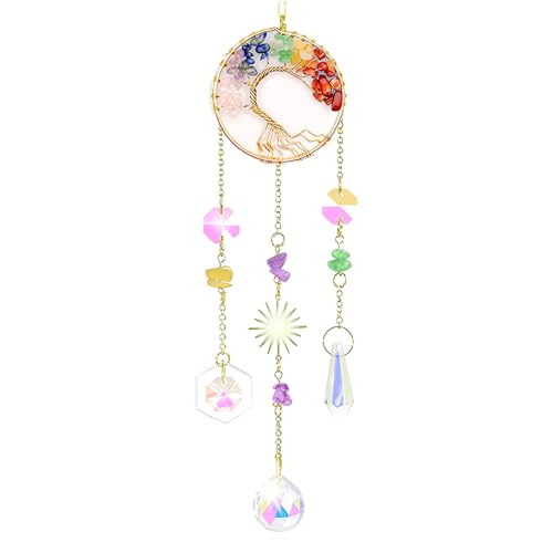 Chakra Crystal Tree of Life Suncatcher Handmade Hanging Ornament