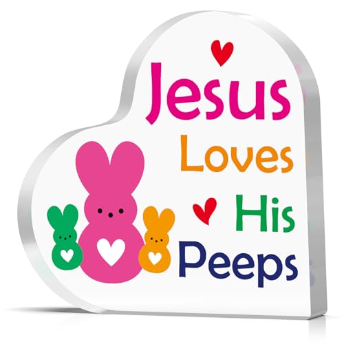 Christian Sign for Women Men Easter Decorations Inspirational Decorations Sign Religious Gifts Catholic Spiritual Gift for Mom Dad Daughter Son Sister Brother Friend Gift Home Decor Acrylic Plaque
