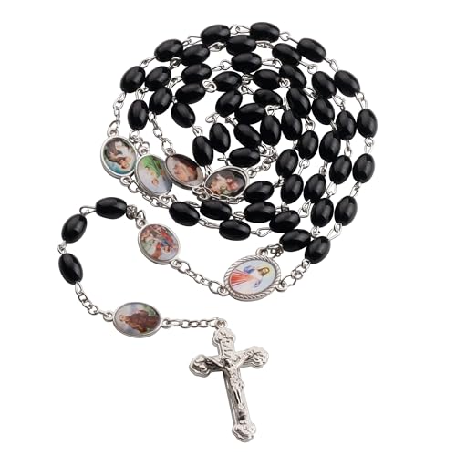Rosary with Saints Medals on Our Father Beads