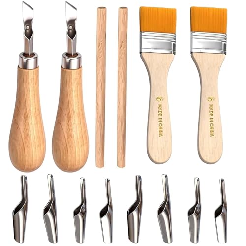 16 Piece Lino Cutting Tools Kit Lino Printing Tool Set & Wood Carving Kit