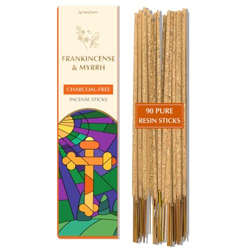 Frankincense and Myrrh 90 Luxury Incense Sticks, Christian Gifts, Aromafume