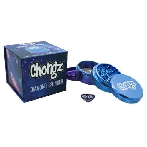 Chongz 63mm Astral Blue Purple Gradient Herb Grinder - Premium 4-Part Aluminum Herb Grinder UK