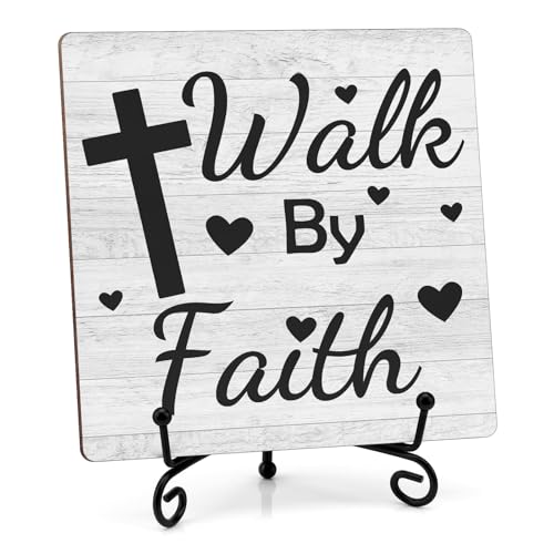 Christian Gifts for Women Religious Spiritual Gift Wood Decor Sign Inspirational Gifts for Women Friends Mom Sister Coworker Catholic Female Faith Based Gift Decorative Wooden Sign with Iron Stand