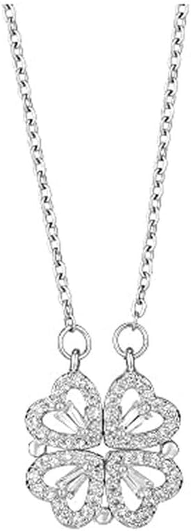 Chaine Argent Pendentif Trèfle à Quatre Feuilles Bijoux Élégant Cadeau Anniversaire Fête des Mères Saint Valentin Noël accessories fashion silver
