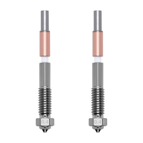 2PCS Bimetal Hardened Steel Nozzles for Plus4, 3D Printer 0.4mm Ceramic Thermal Insulation Copper Alloy and Hardened Steel Tip Hotend Nozzle for Qidi Plus4