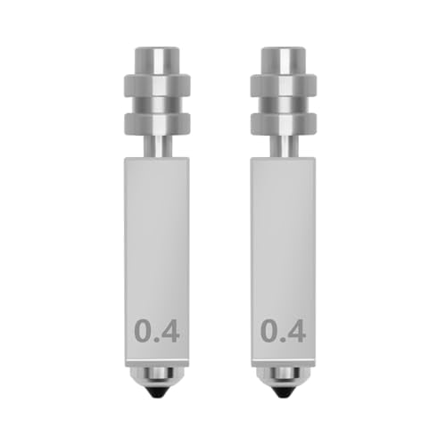 2PCS 0.4mm Nozzle for Anycubic Kobra X, Kobra 4, Integrated Throat Tube Hardened Steel Nozzles Quick-Release All Metal High Speed Hotend Nozzle Kobra X Replacement Print Head Hot end 0.4mm Nozzle 2PCS 0.4MM Nozzle