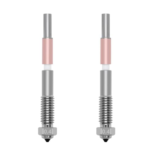 2PCS 0.4mm Bimetal Nozzle for QIDI Q2/Q2C, Quick-Swap Integrated Ceramic Throat Tube Hardened Steel Nozzle All-Metal High Temperature Resistant Hotend Nozzles Replacement for QIDI Q2 3D Printer 2PCS 0.4MM Nozzle