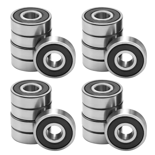 Hoypeyfiy 20Pcs 608-2RS Miniature Ball Bearings, ID 8mm x OD 22mm x Width 7mm Double Rubber Sealed Deep Groove Bearings for Skateboards, Inline Skates, Electric Motors