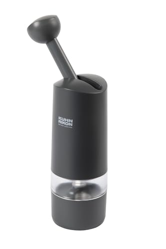 Kuhn Rikon Ratchet Spice Grinder, Ceramic Mill for Salt and Pepper, Grey