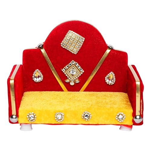 God Aasan Wooden Throne Sofa Chair Radha Krishna Idols-8.5"X6" 8.5"X6"X5.5