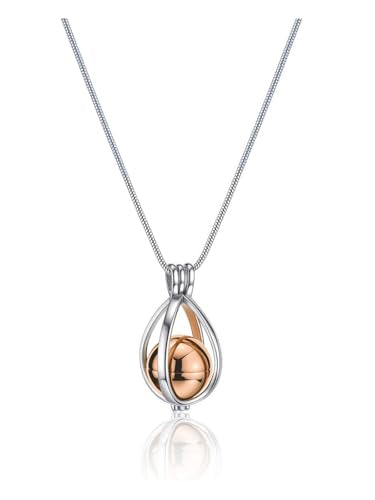 Ashes Necklace for Women, Cremation Urn Necklace for Human Pet Ashes Rose Gold