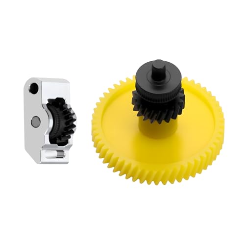 Hardened Steel Extruder Gear Kit for P2S, 3D Printer DLC Nano Coating Hardened Steel Extruder Dual Gear Aluminum Handle and POM Gear Kit for P2S Combo