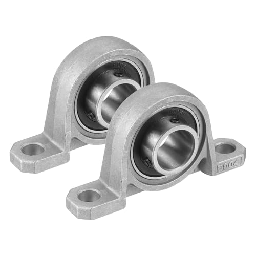 sourcing map 2Pcs KP004 Pillow Block Bearing 3/4" (20mm) Zinc Alloy Steel Self Alignment Mounted Flange Bearing, (ABEC5) KP004 (20mm Bore) 2
