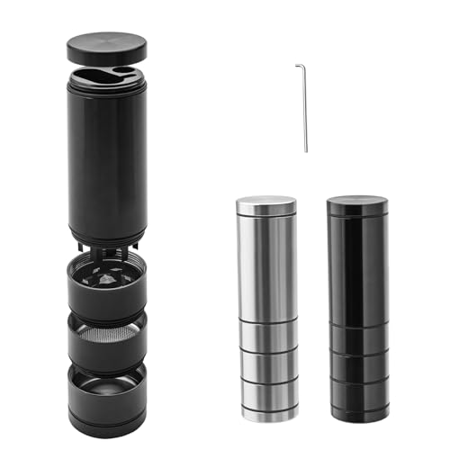Portable Manual Kitchen Grinder with Storage Compartment Black