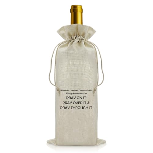 Christian Gifts for Women Wine Gift Bags Faith Religious Gift for Christian Women Mum Friend Catholic Gifts Bible Accessories Inspirational Religious Presents for Sister Reusable Wine Bottle Covers