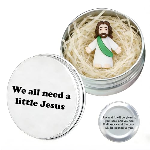 Mini Jesus Figure in Tin Box-Christian Easter Gifts,Inspirational Green