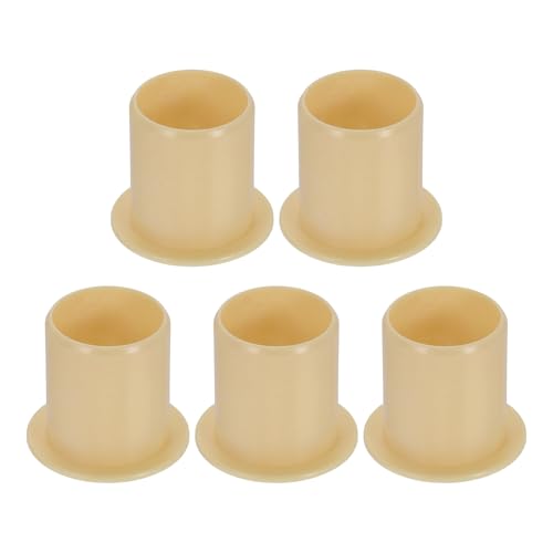sourcing map 5Pcs Flanged Sleeve Bearing, Plastic Bushing ID 15mm x OD 17mm x Length 20mm POM Bushing, Yellow 5