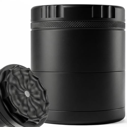 Viberium Toothless Grinder 2.4 Inch - Metal Grinder, Herb Grinders, Crusher Black