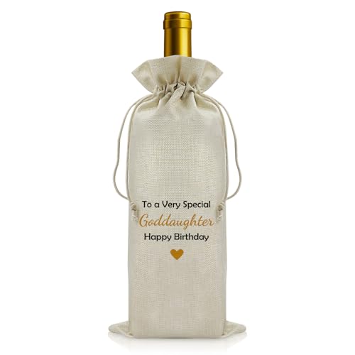 Goddaughter Gifts from Godmother Drawstrings Wine Bags Happy Birthday Gifts for Goddaughters Wine Bag Baptism Gift for Girls First Communion Gift for Goddaughter Graduation Presents for Goddaughters