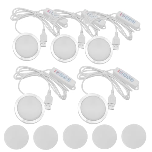 5 Pcs 3D Printer LED Lamp Kit 3 Color Temperature Adjustable Brightness 3000-6400K Compatible with 001 for Cabinet Display Shelf Desk and Bookcase