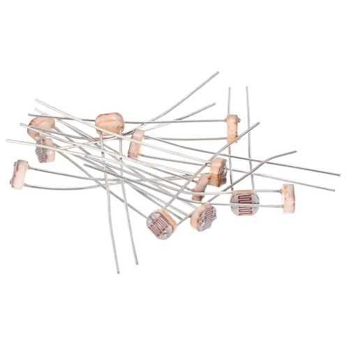 sourcing map 12 Pieces Photoresistor Kit 5mm Light Dependent Resistor (LDR) Light Sensitive Resistor Passive Components for DIY Industrial Experiments, GL5506 4~7KΩ