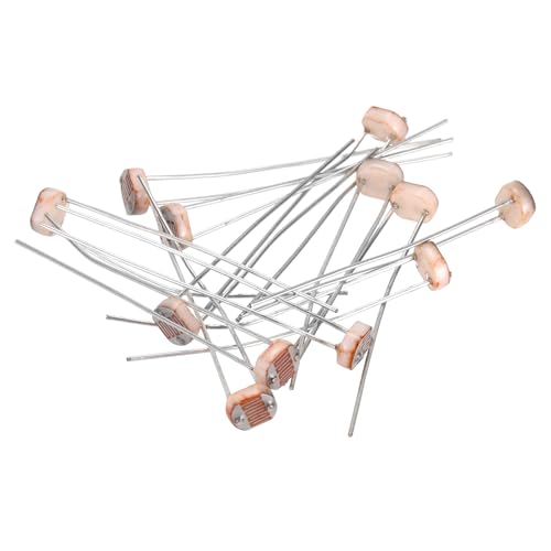 sourcing map 12 Pieces Photoresistor Kit 5mm Light Dependent Resistor (LDR) Light Sensitive Resistor Passive Components for DIY Industrial Experiments, GL5549 100~200KΩ