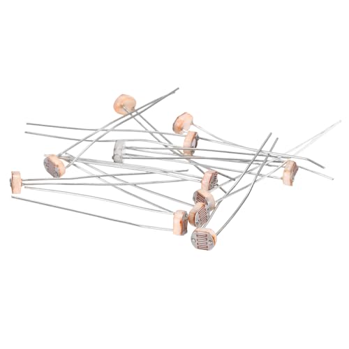 sourcing map 12 Pieces Photoresistor Kit 5mm Light Dependent Resistor (LDR) Light Sensitive Resistor Passive Components for DIY Industrial Experiments, GL5516 5~10KΩ